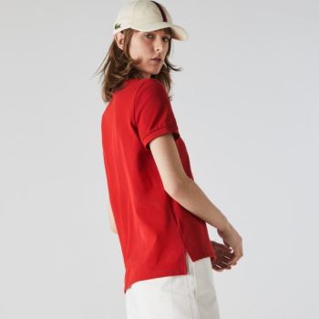 Lacoste Classic Fit Soft Cotton Petit Piqué Polo - Polo Dámské Červené | CZ-mpP53M